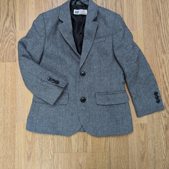 Toddler / Kids H&M Gray Blazer with Notched Lapels and Wool Blend - Picture 2 of 5